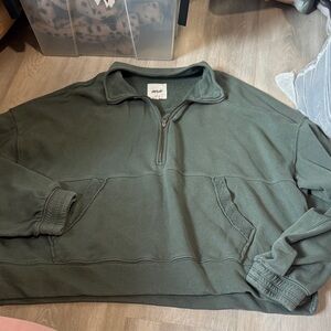 Aerie Forest Green Zip-Up Sweater